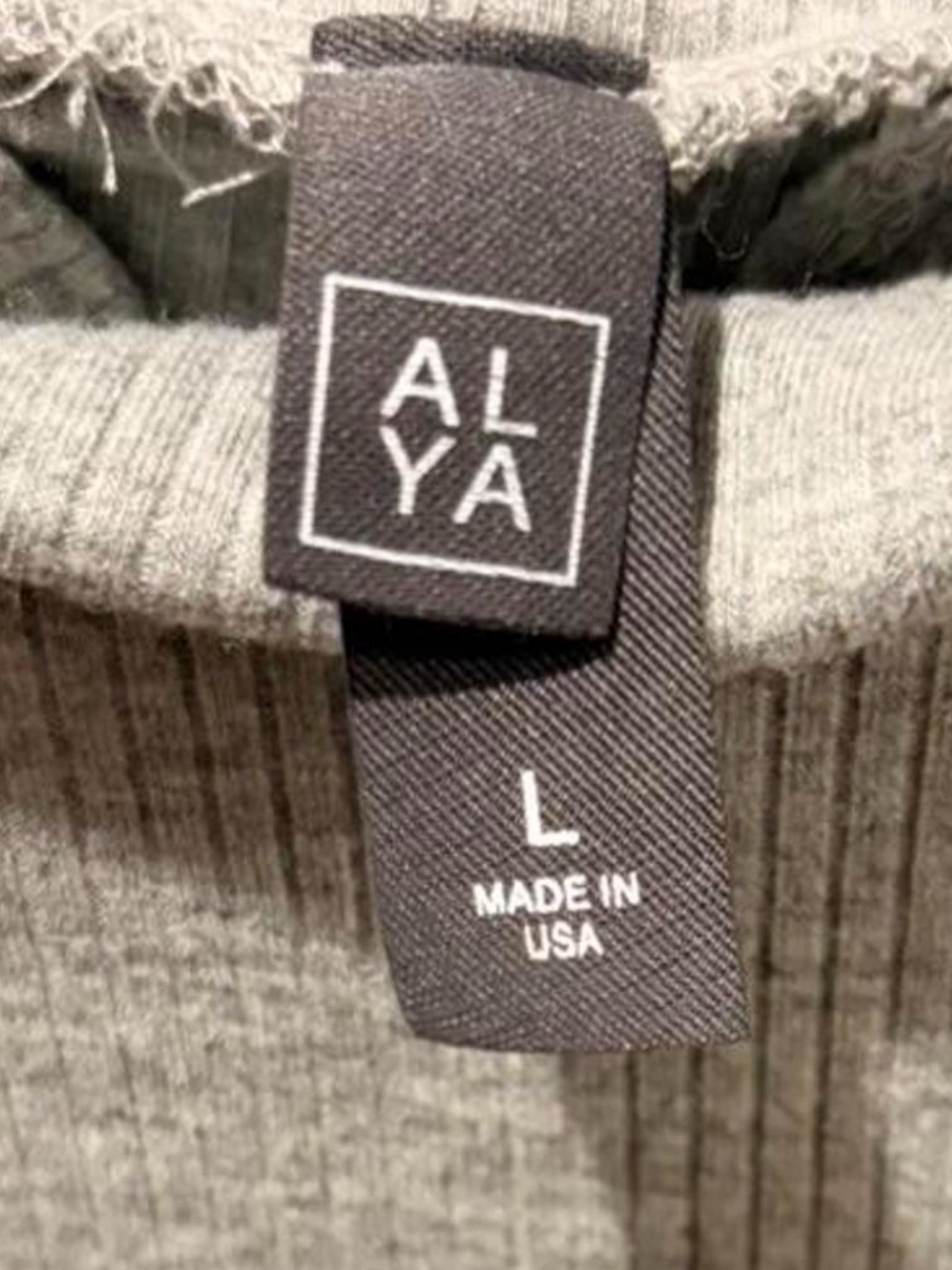 Alya Ribbed Mock Neck Tie-Back Tank | Gray | Large - Picture 5 of 5